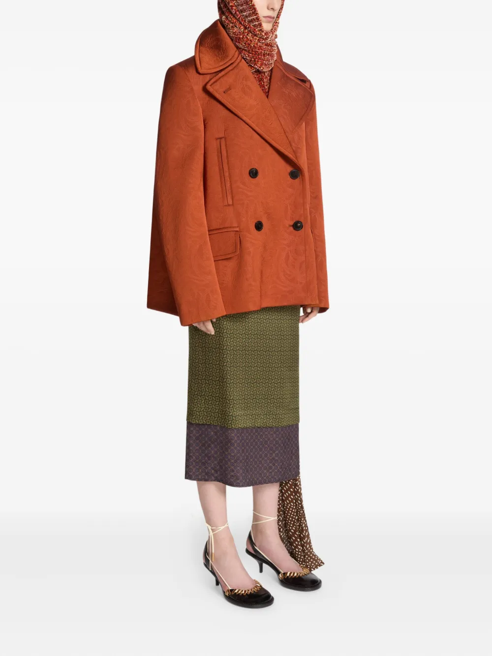 Dries Van Noten Double-breasted Jacket In Brown