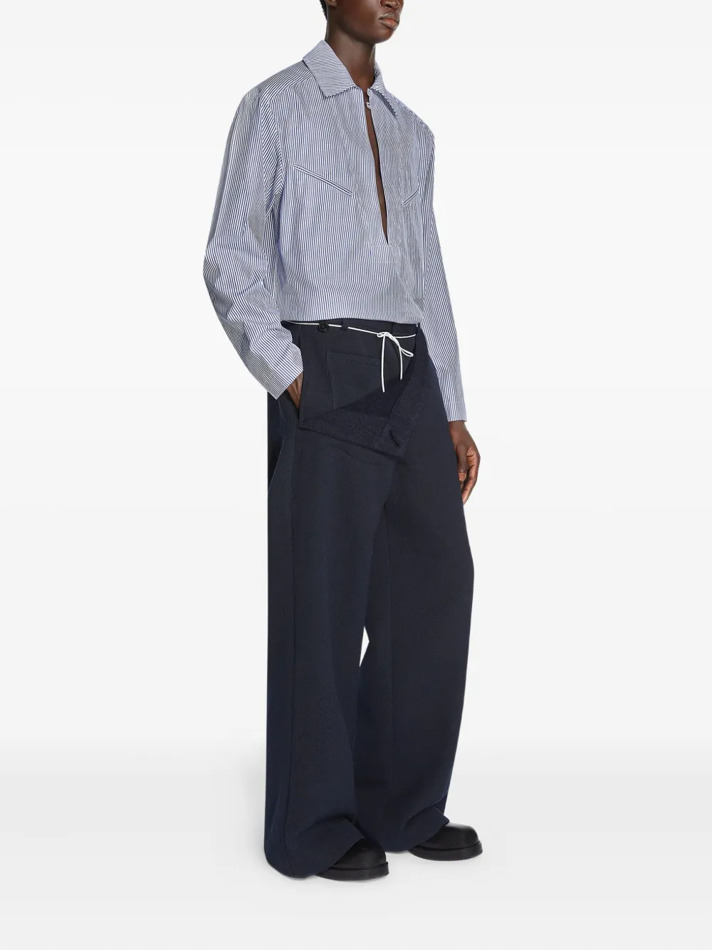 DRIES VAN NOTEN sailor wool trousers Blauw