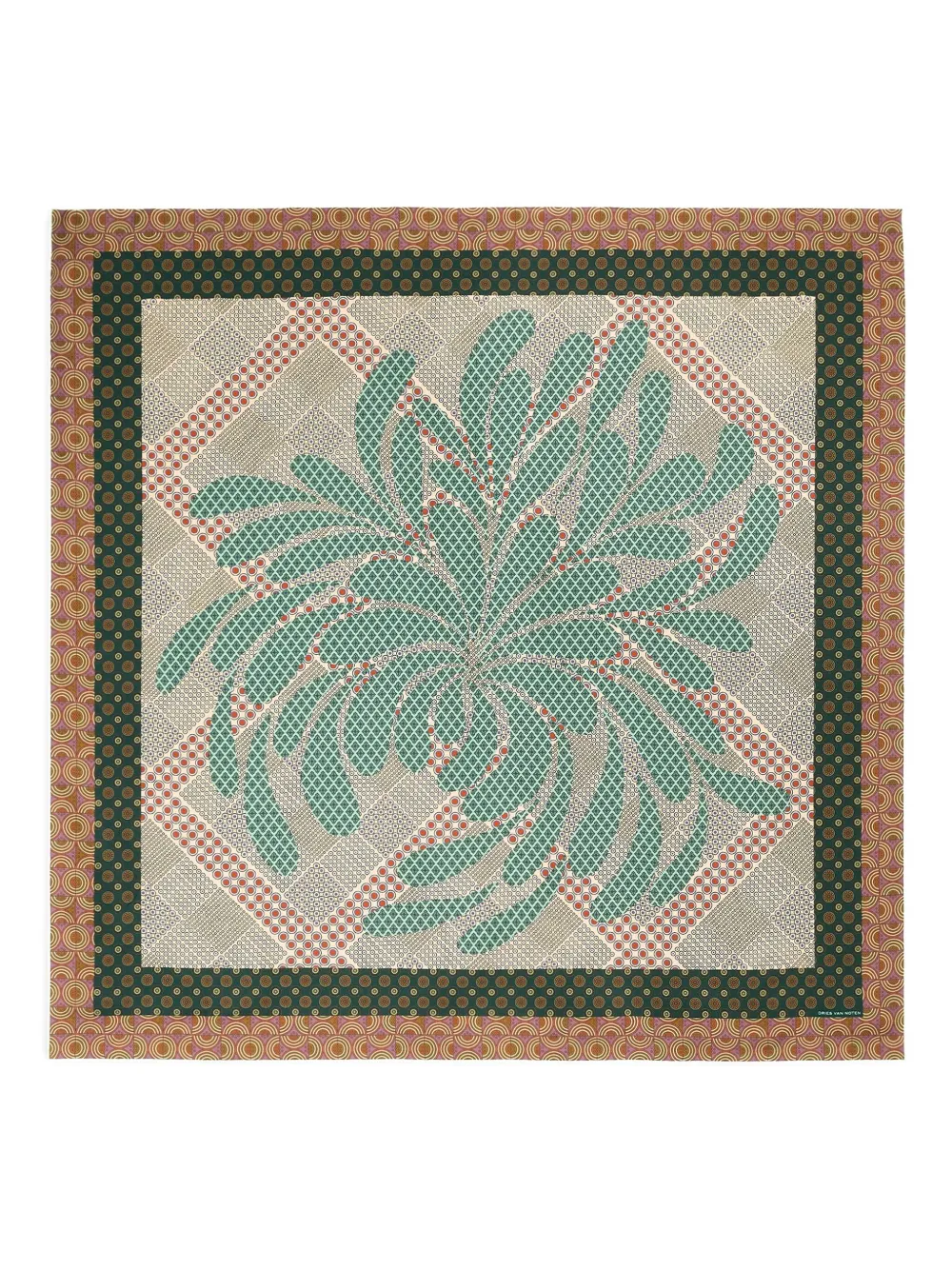 DRIES VAN NOTEN floral-pattern silk scarf | Green | Image 1