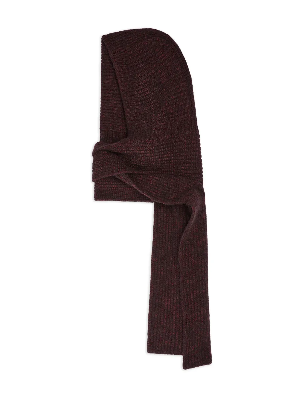Dries Van Noten Hooded-ribbed Scarf In Red
