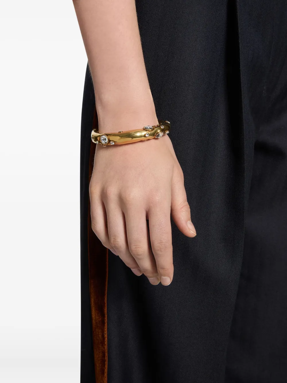 DRIES VAN NOTEN Crystal-embellished Cuff Bracelet in 954 GOLD, view 3