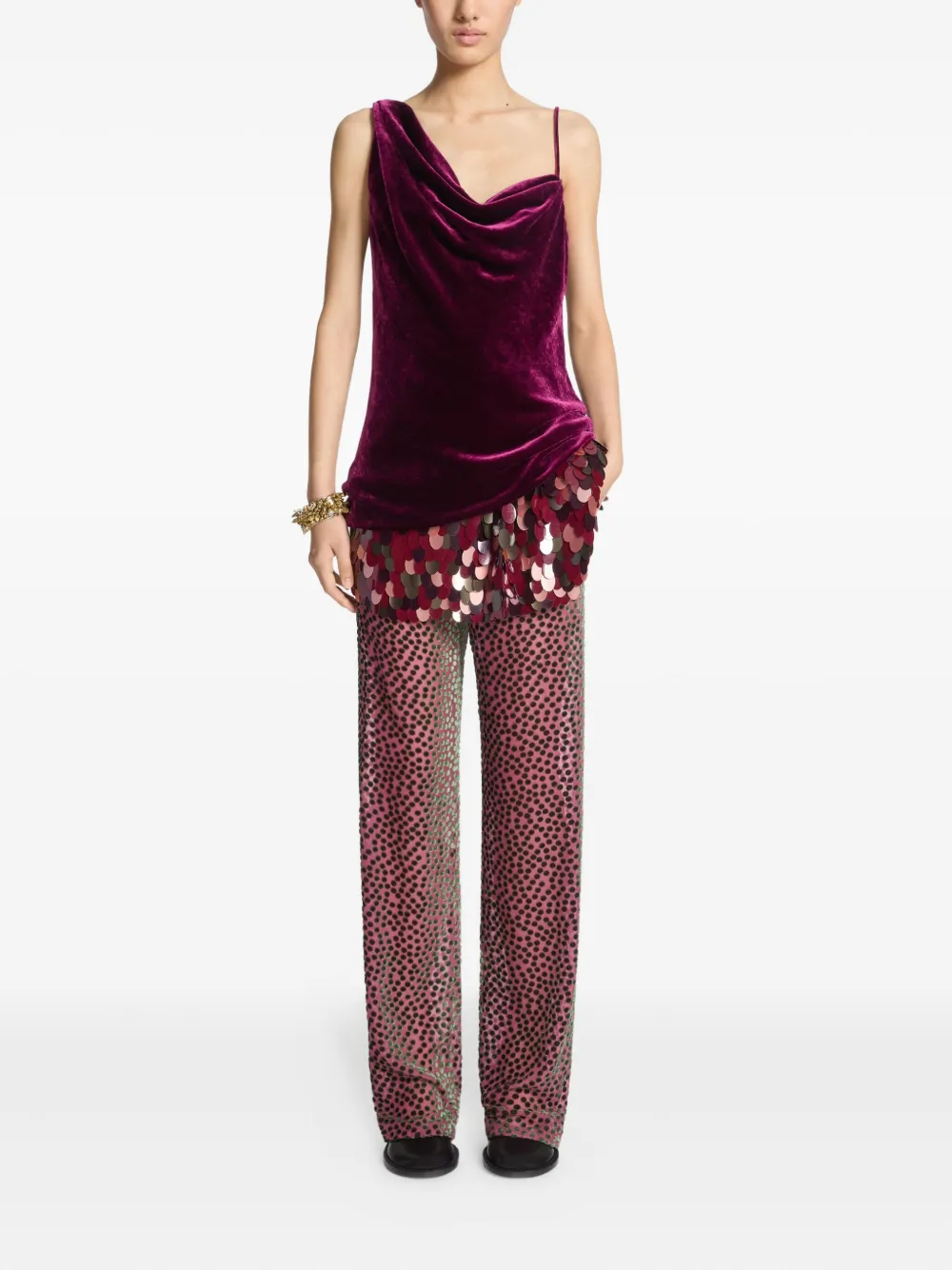 DRIES VAN NOTEN cowl-neck velvet top | Blouses | Image 2