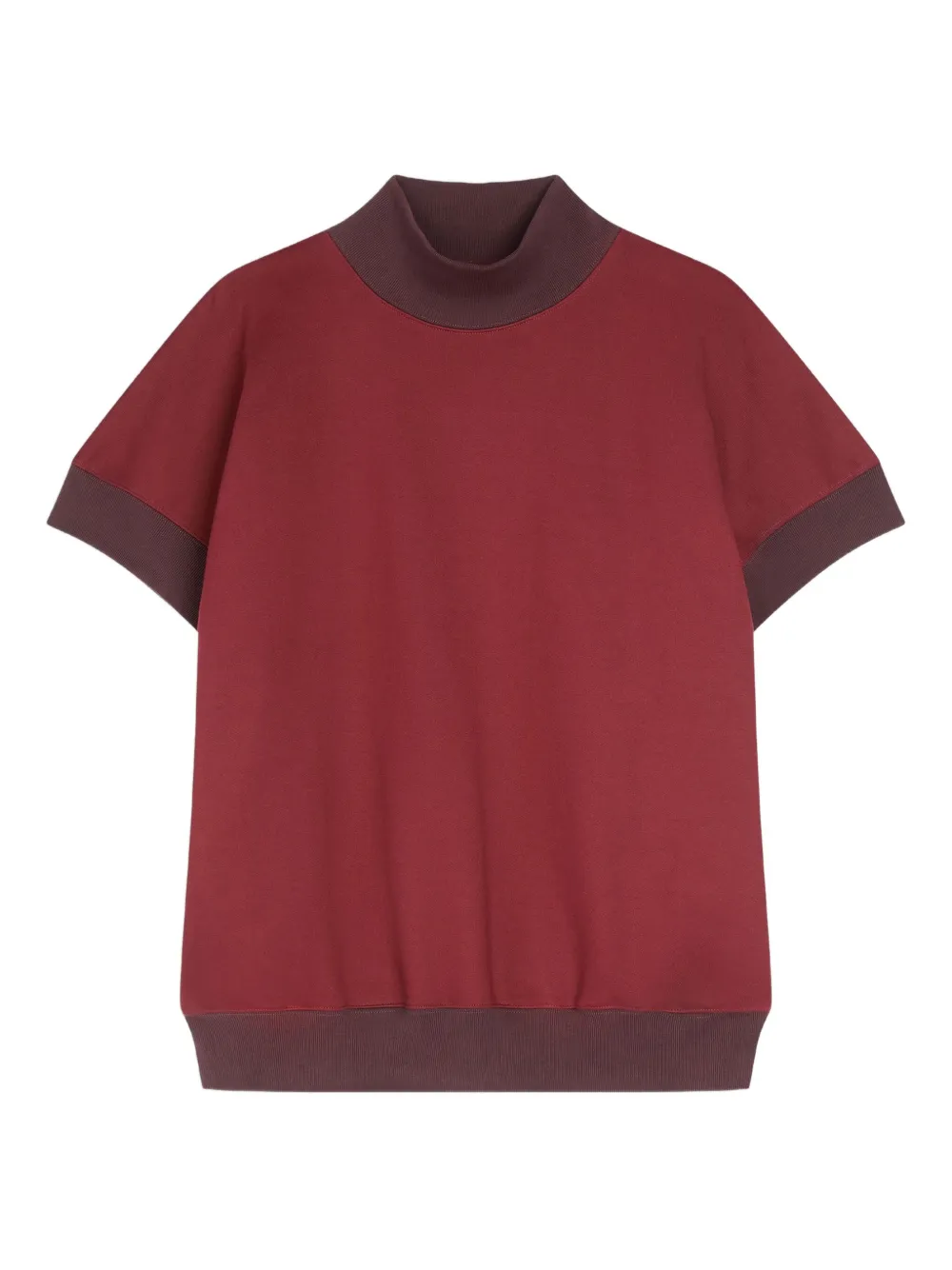 Dries Van Noten Short-sleeved Turtleneck Sweatshirt In Brown