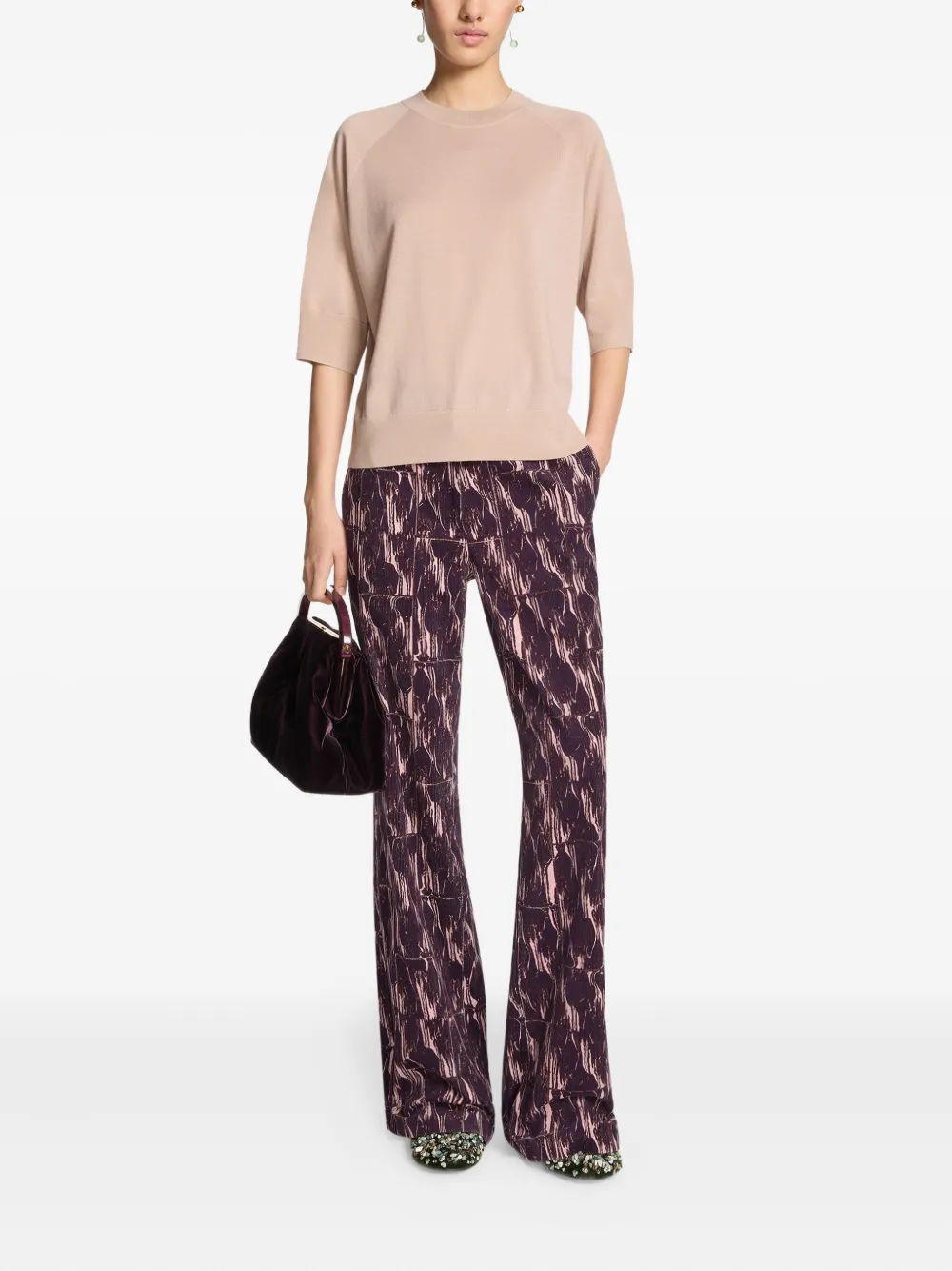 DRIES VAN NOTEN Broek met abstracte print - Rood