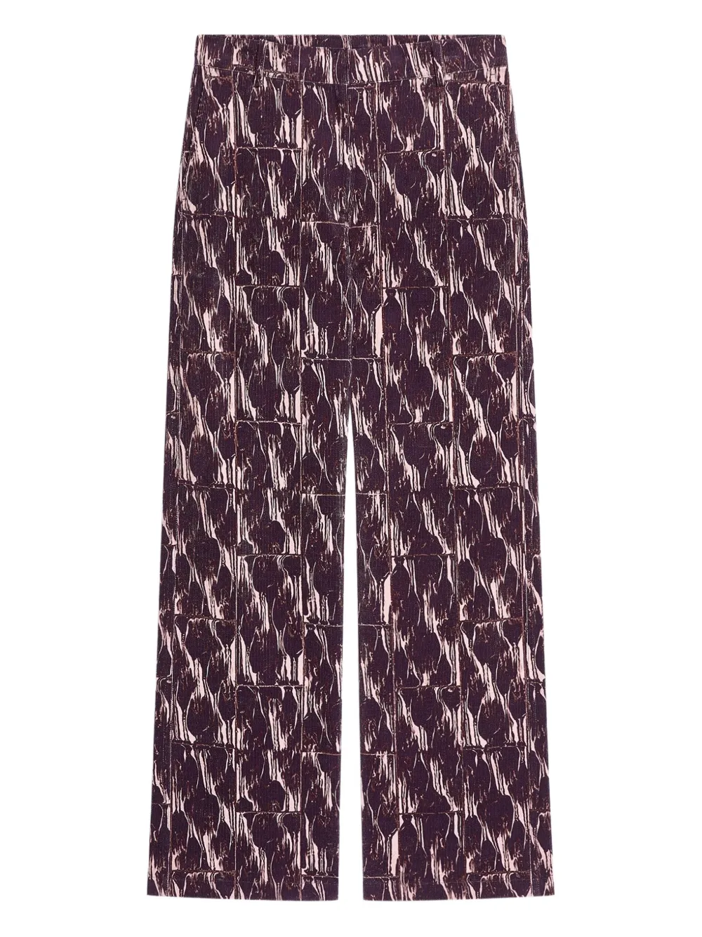 DRIES VAN NOTEN abstract-print cotton trousers | Red | Image 1
