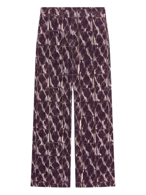 DRIES VAN NOTEN abstract-print cotton trousers