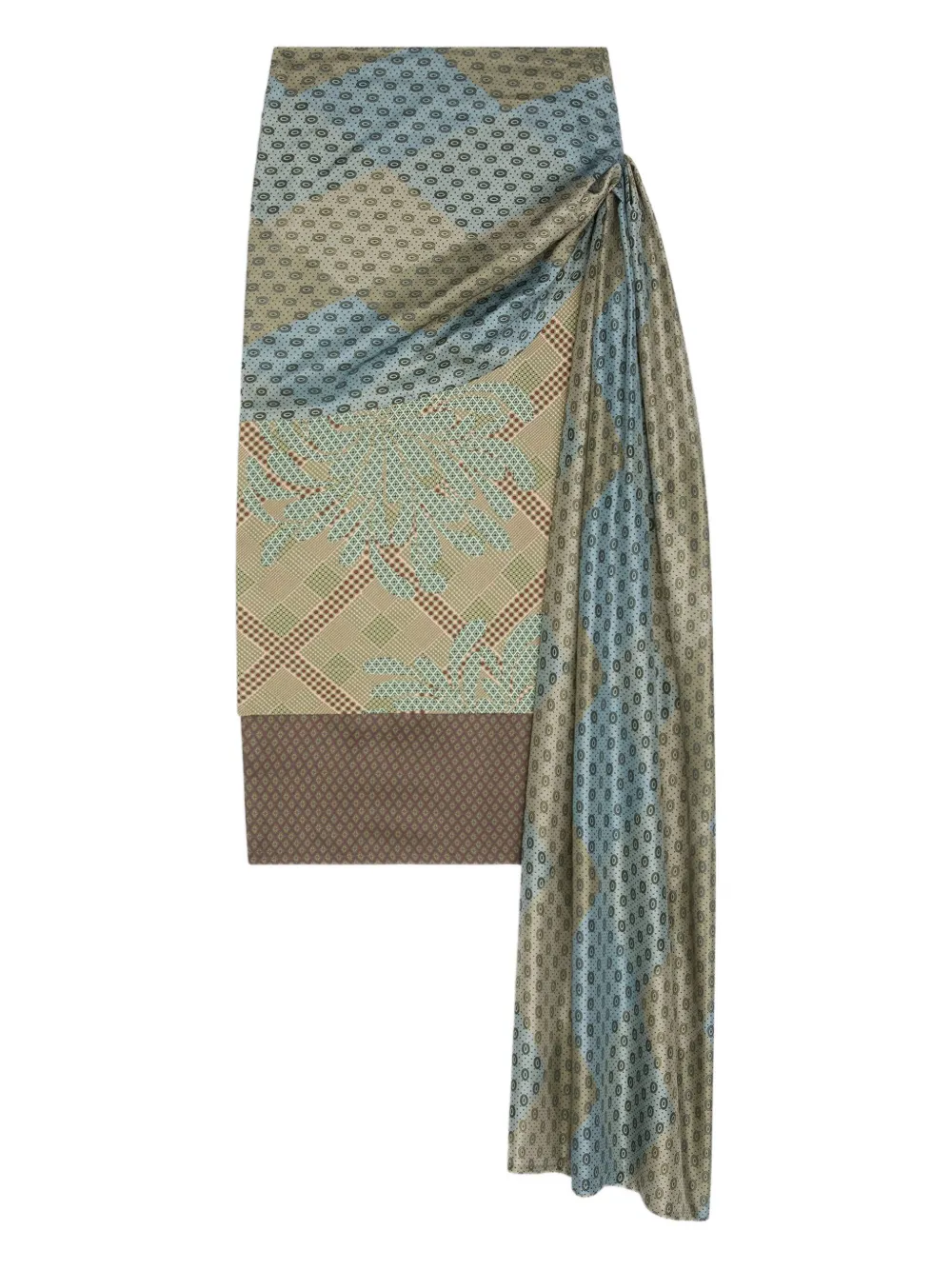 DRIES VAN NOTEN draped silk skirt | Grün | Image 1