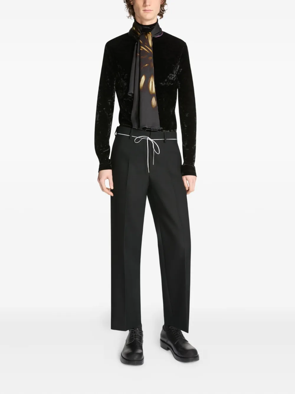 DRIES VAN NOTEN Wollen broek - Zwart