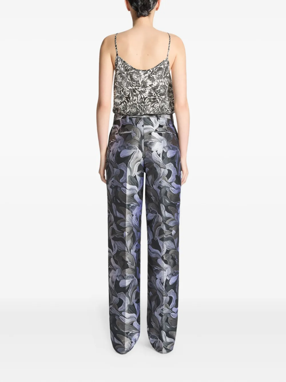 DRIES VAN NOTEN Pantalon met bloemenprint Zwart