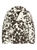 DRIES VAN NOTEN cowhide-pattern double-breasted jacket - Brown