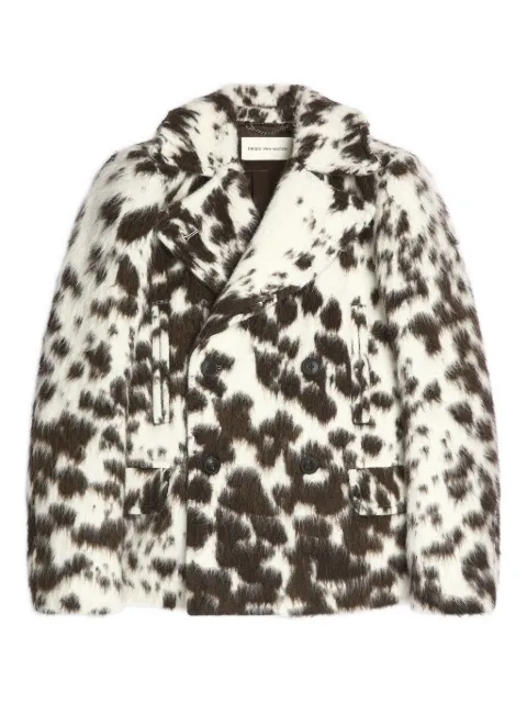 DRIES VAN NOTEN cowhide-pattern double-breasted jacket
