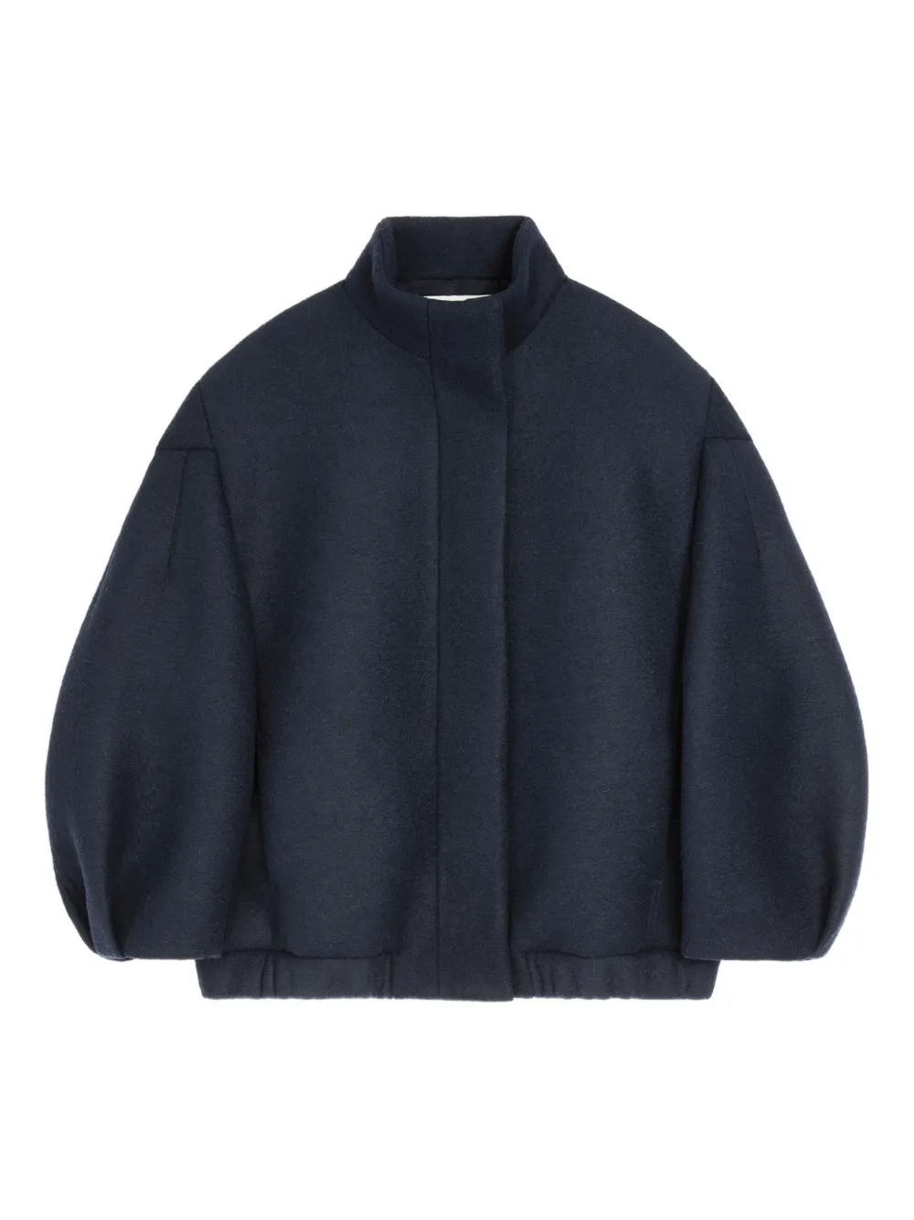 Dries Van Noten Balloon-sleeve High-neck Jacket In Blue