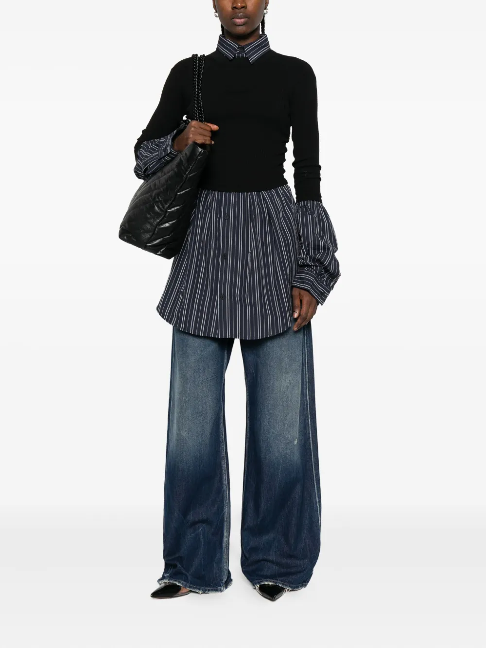Balenciaga Trompe L Il Shirt Sweater In Multi
