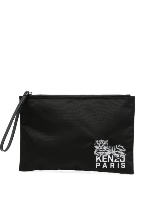 Kenzo logo-embroidered clutch bag 
