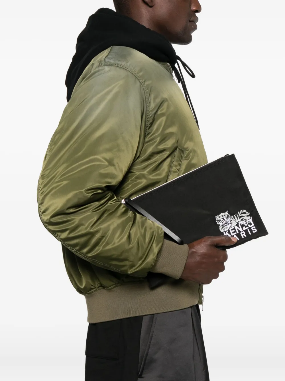Kenzo Clutch met geborduurd logo - Zwart