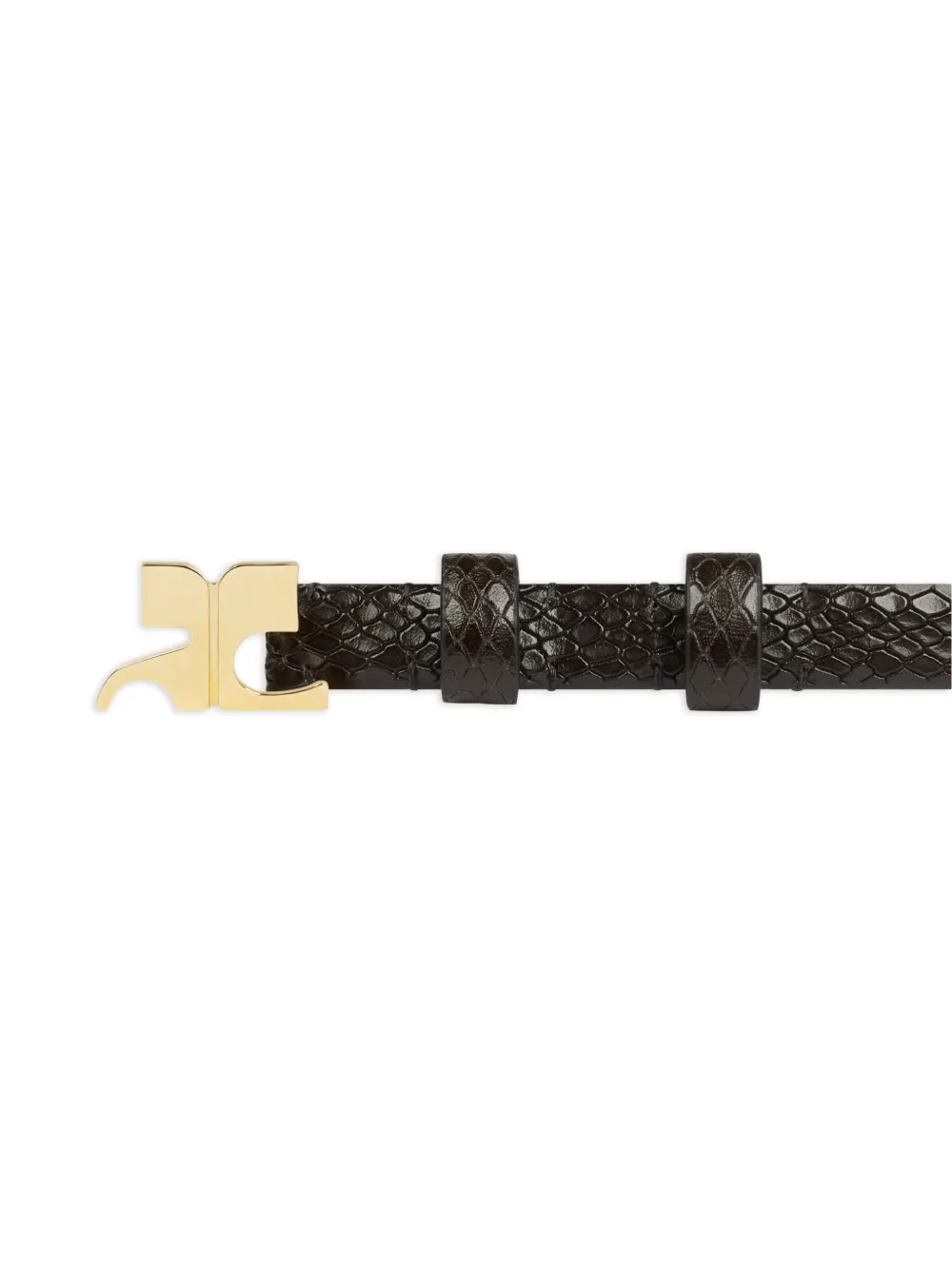 Courrèges Viper Leather Belt In Black