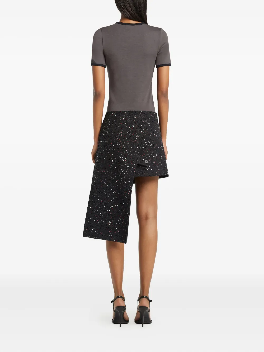 Courrèges Cotton T-shirt With Contrasting Trim In Gray