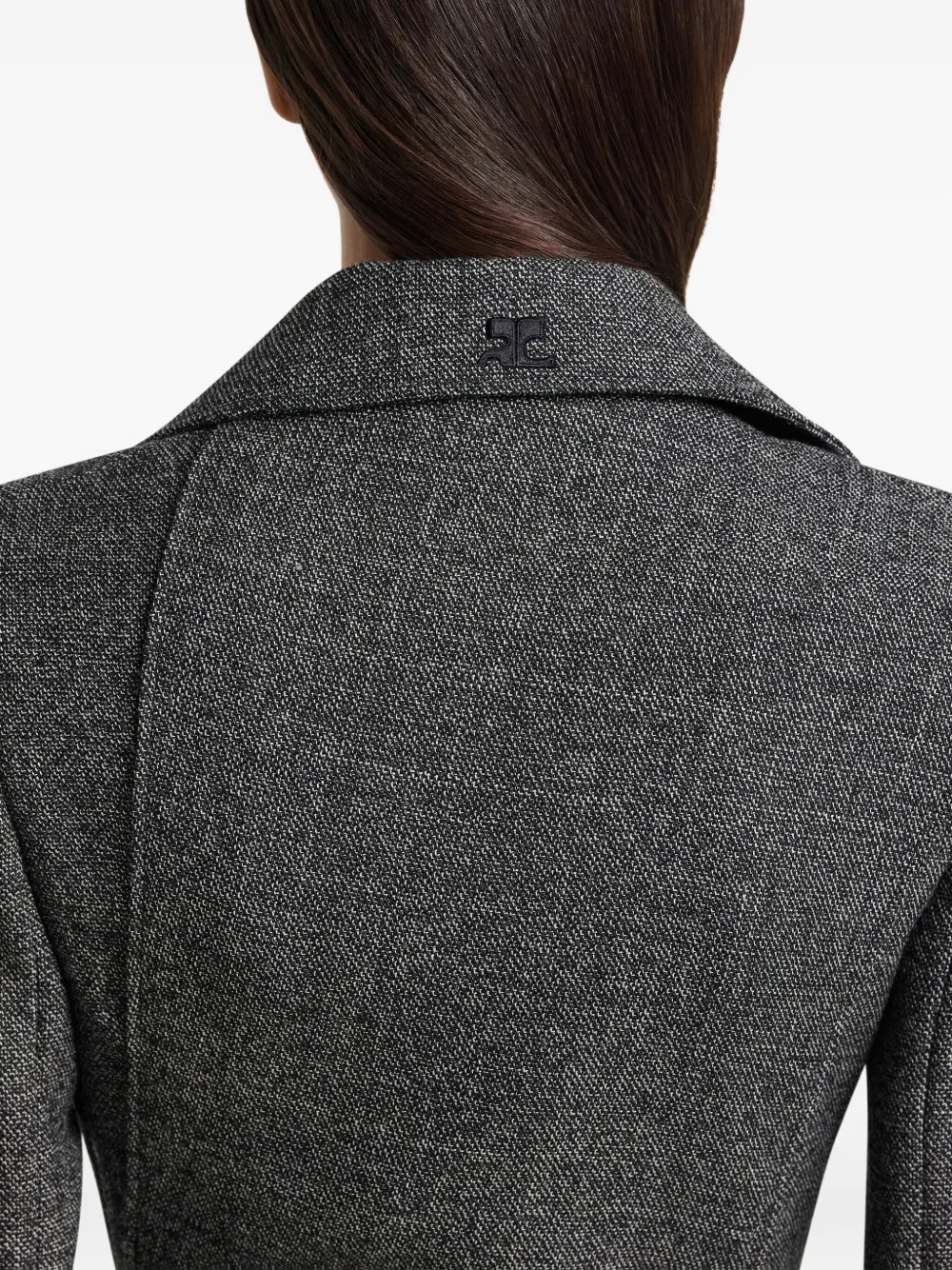 Courrèges Asymmetric Wool Coat In Gray