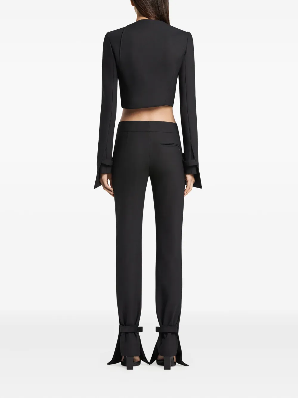 Courrèges Oblique Satin Tailored Jacket In Black