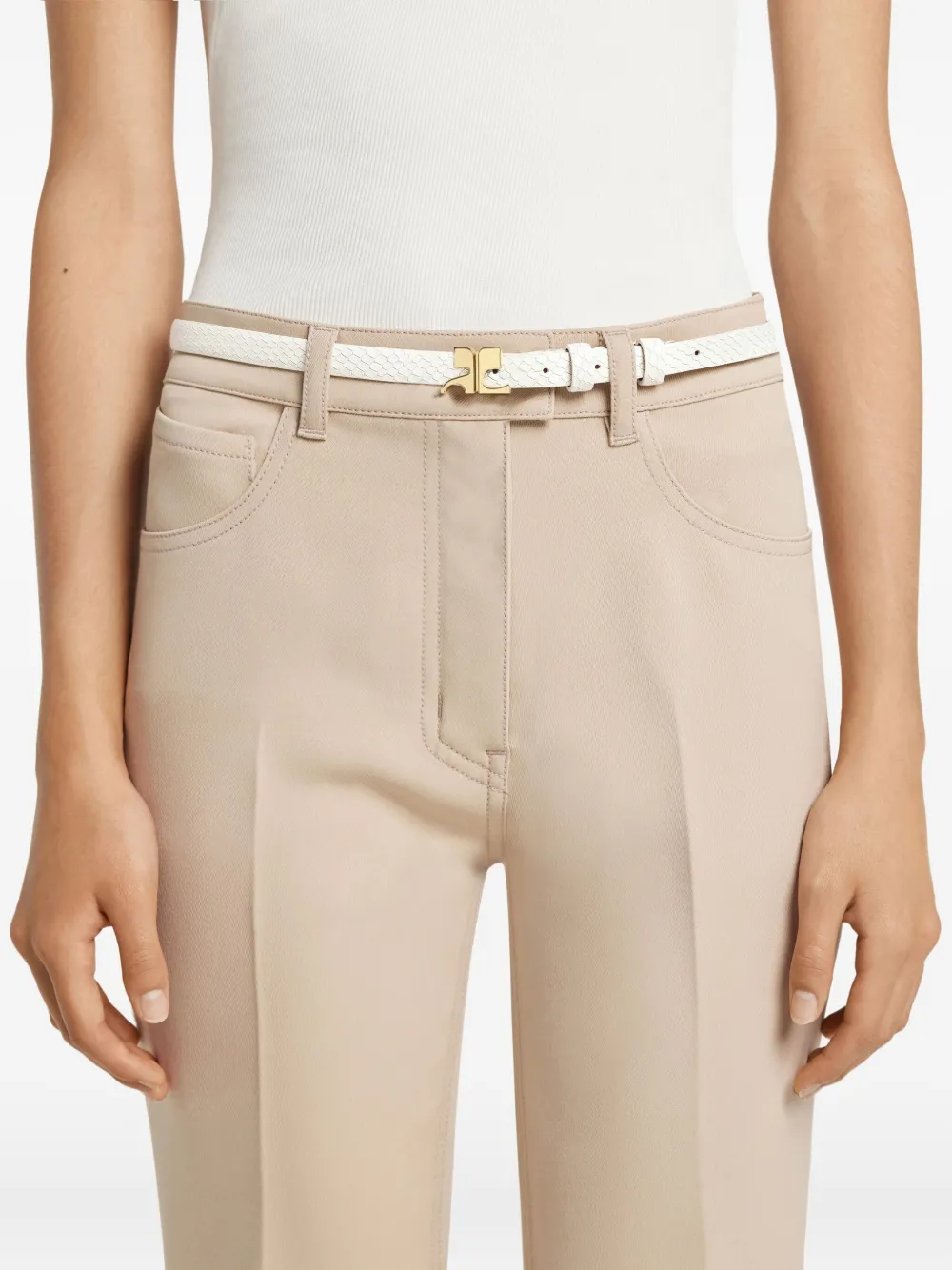 Courrèges Viper leren riem - Wit