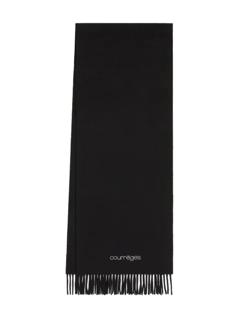Courrèges fringed embroidered scarf