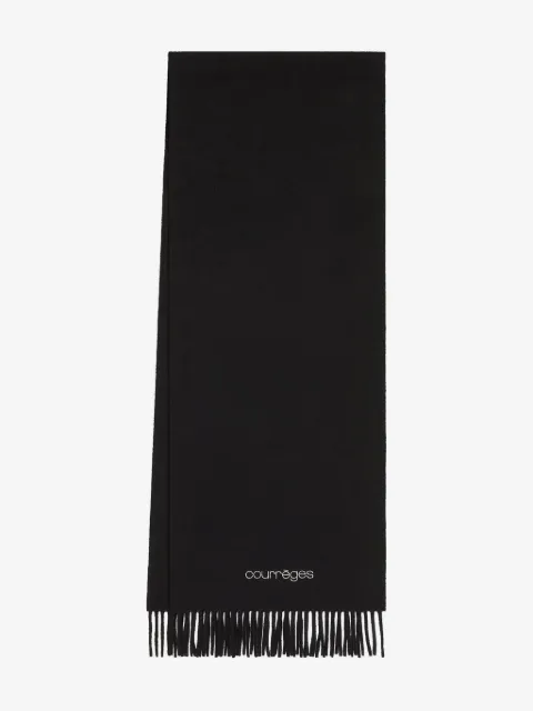 Courrèges écharpe frangée à broderies