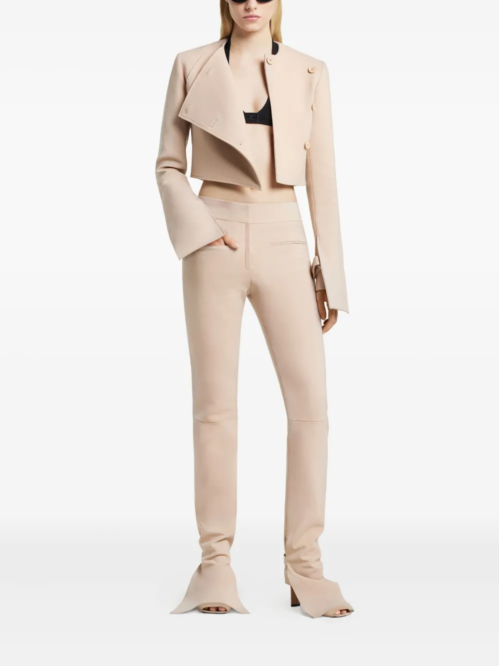 Courrèges Button Jacket In Neutral
