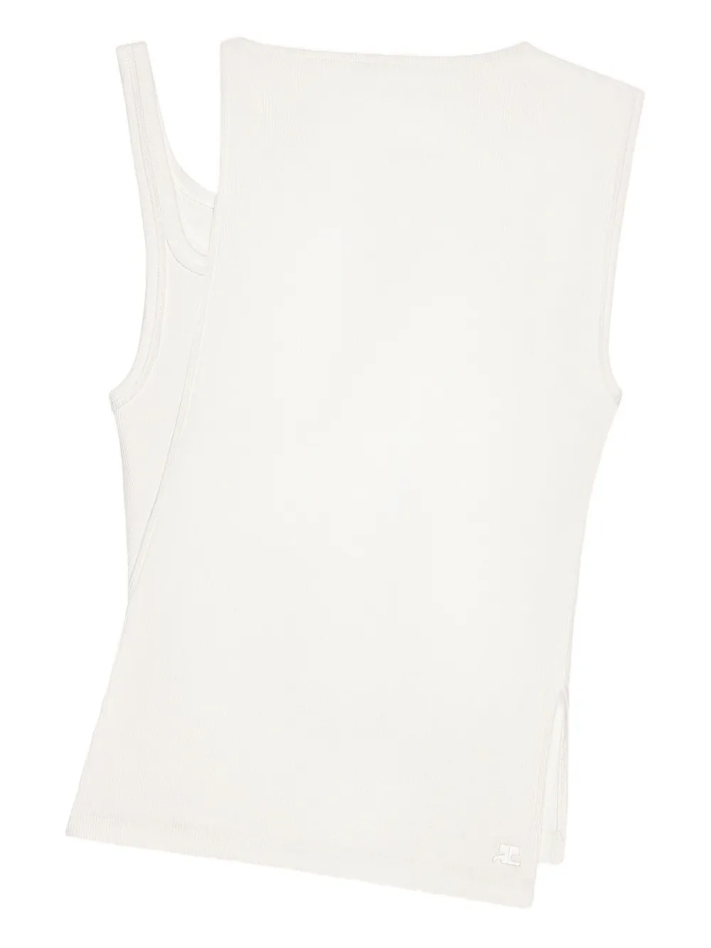 Courrèges Oblique 90`s Rib Top Clothing In White
