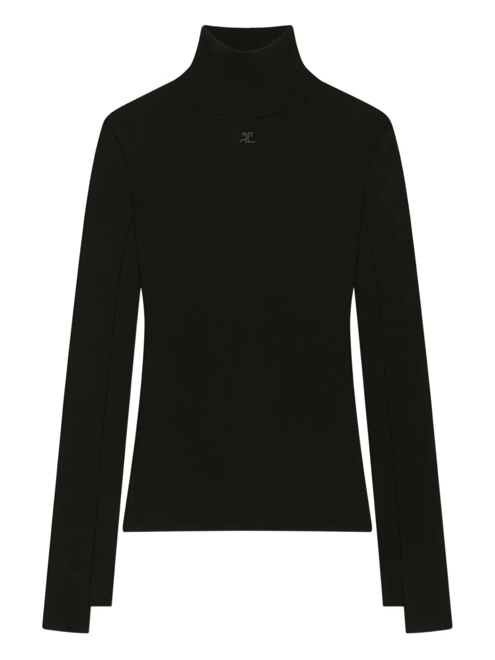 Courrèges Mockneck Interlock Sweater In Black