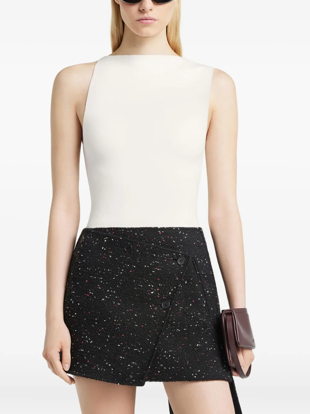 Courrèges Asymmetrische blouse met borduurwerk - Wit