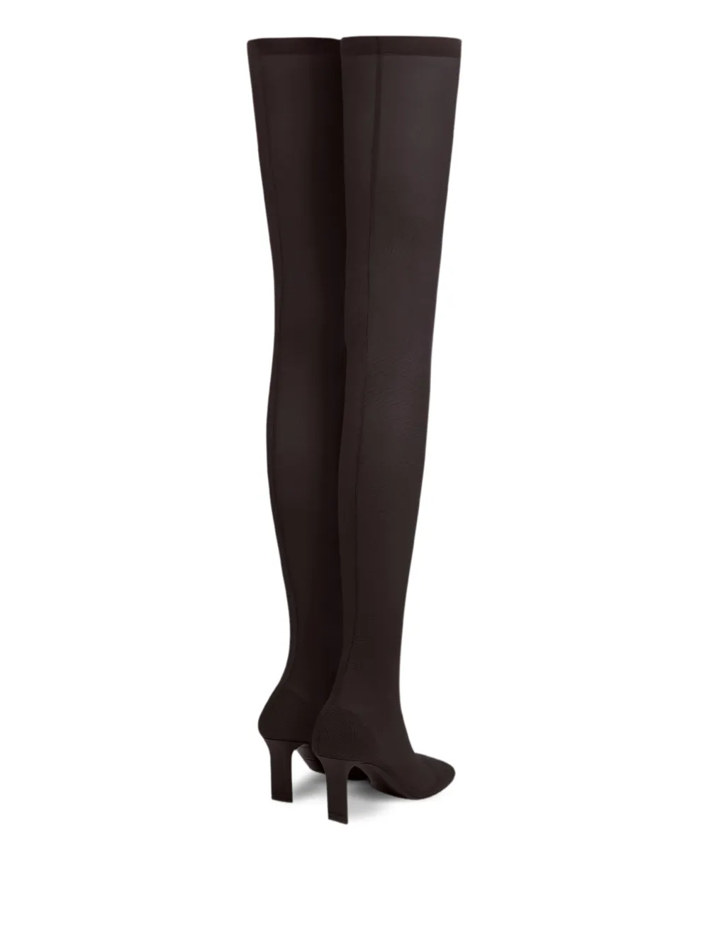 Courrèges Square-toe Mesh Boots In Brown