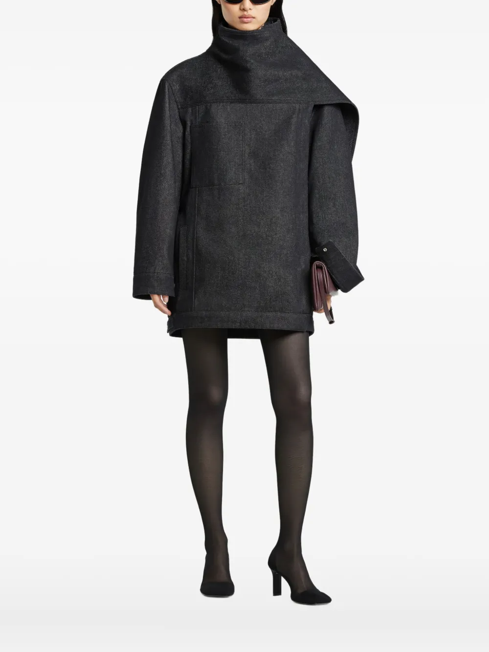 Courrèges oversized denim jacket | Black | Image 1