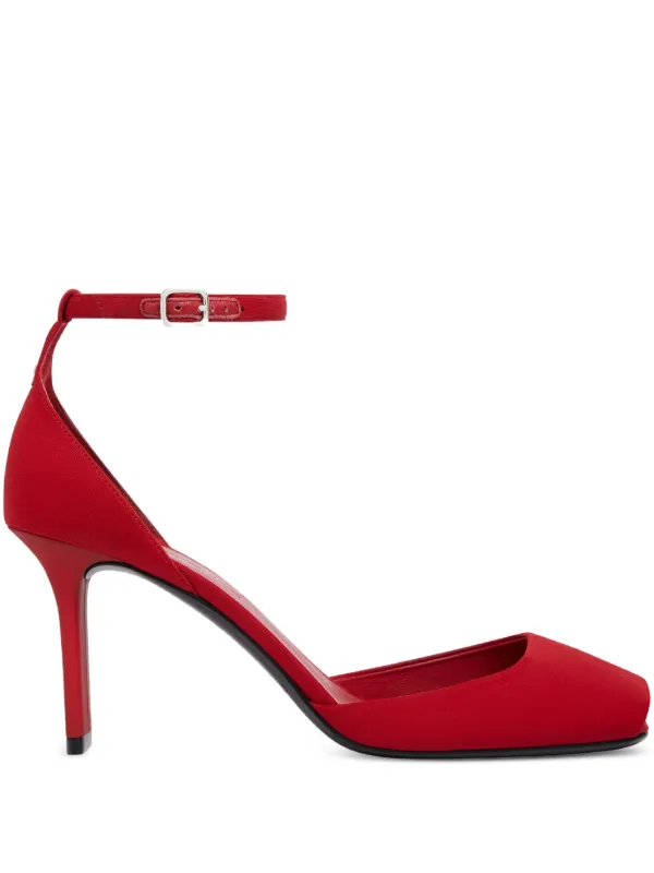 Courrèges Peep-toe Ankle-strap Pumps in Red