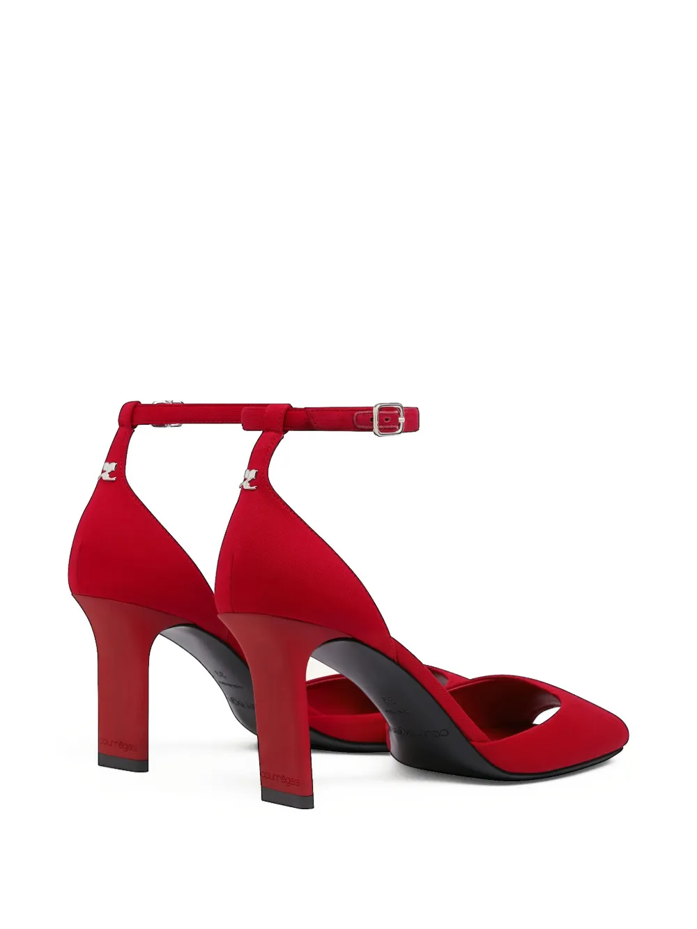 Courrèges Peep-toe Ankle-strap Pumps In Red