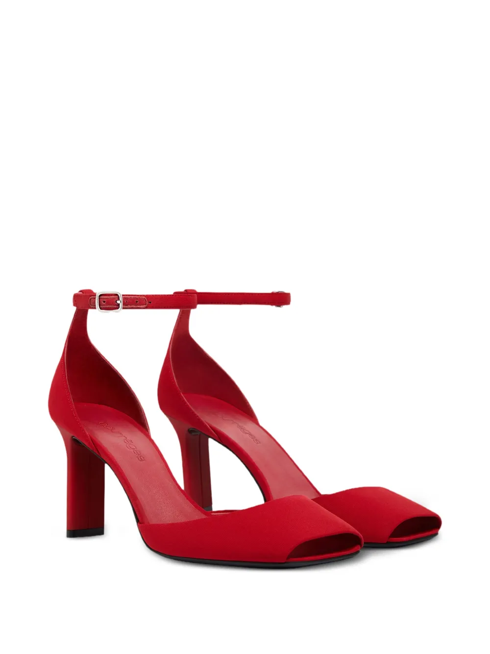 Courrèges Peep-toe Ankle-strap Pumps In Red