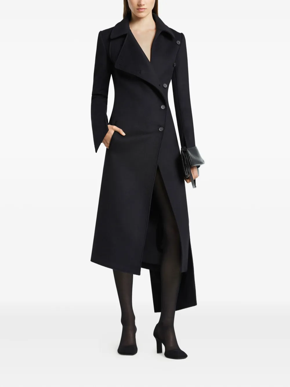 Courrèges Oblique asymmetrische jas - Zwart