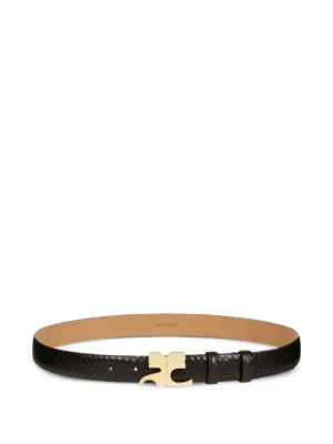 Anne Klein -Size M -Metallic Gold Leather Womens Belt with  Snakeskin-Effect Women main image 2