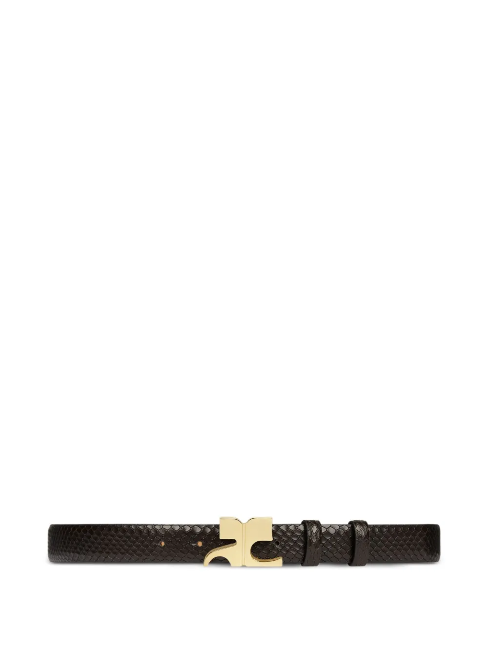 Courrèges Snakeskin-effect Leather Belt In Black