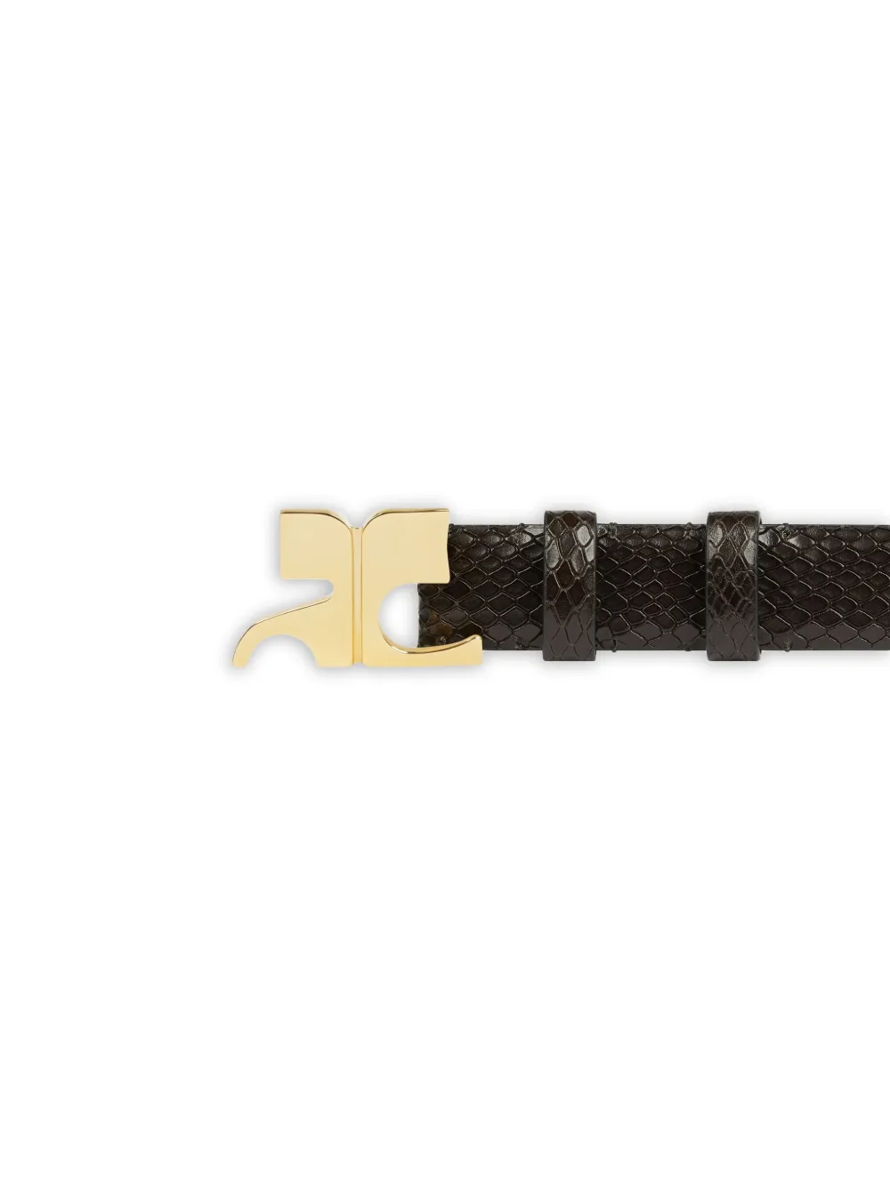 Courrèges Snakeskin-effect Leather Belt In Black