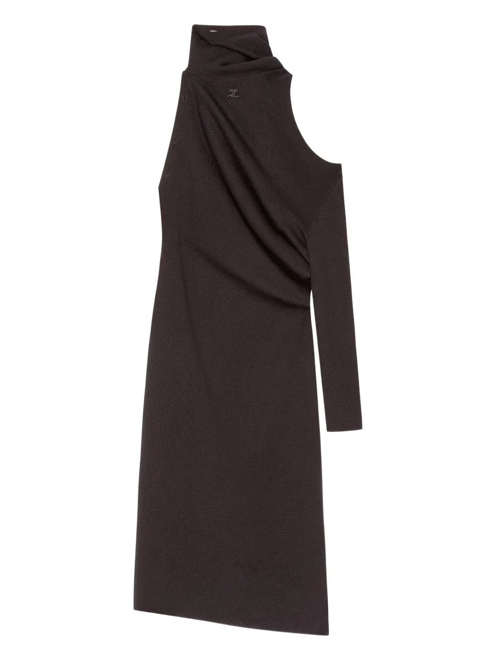Courrèges draped wool midi dress | Brown | Image 1