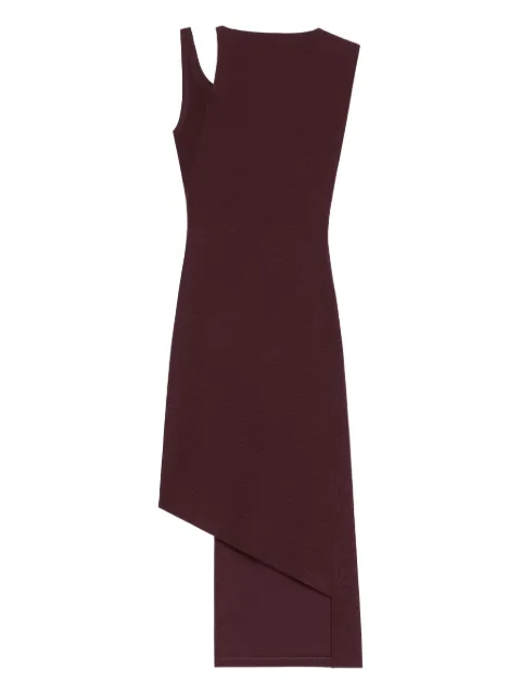 Courrèges vestido midi tejido de canalé con diseño asimétrico