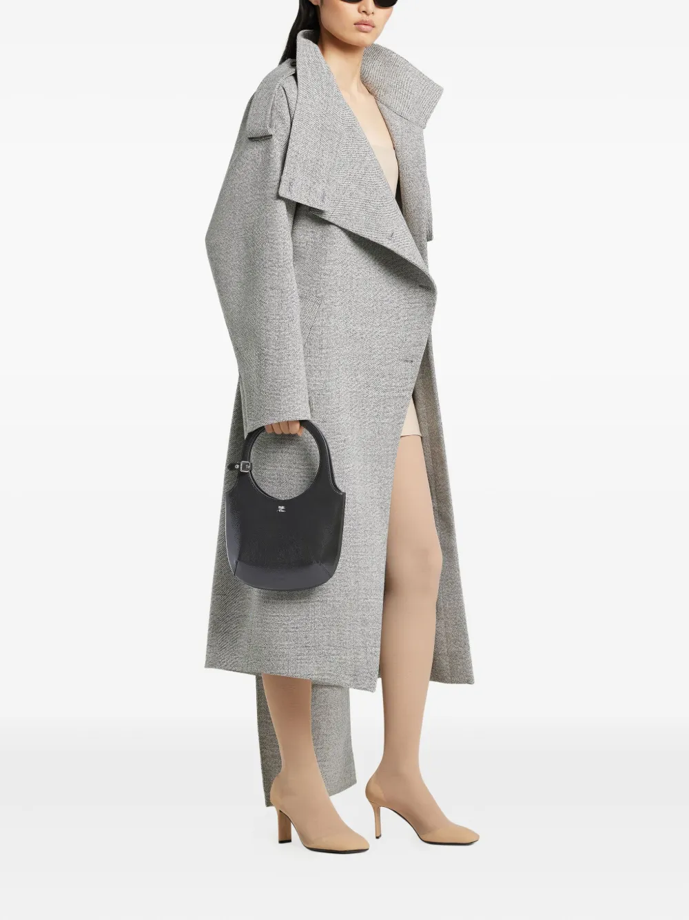 Courrèges Gewelfde leren handtas | Image 2