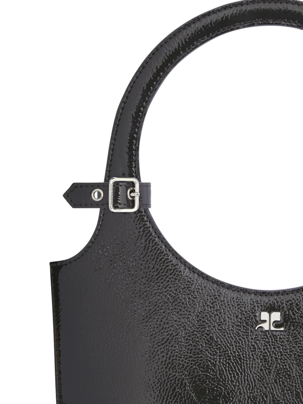 Courrèges Gewelfde leren handtas Zwart