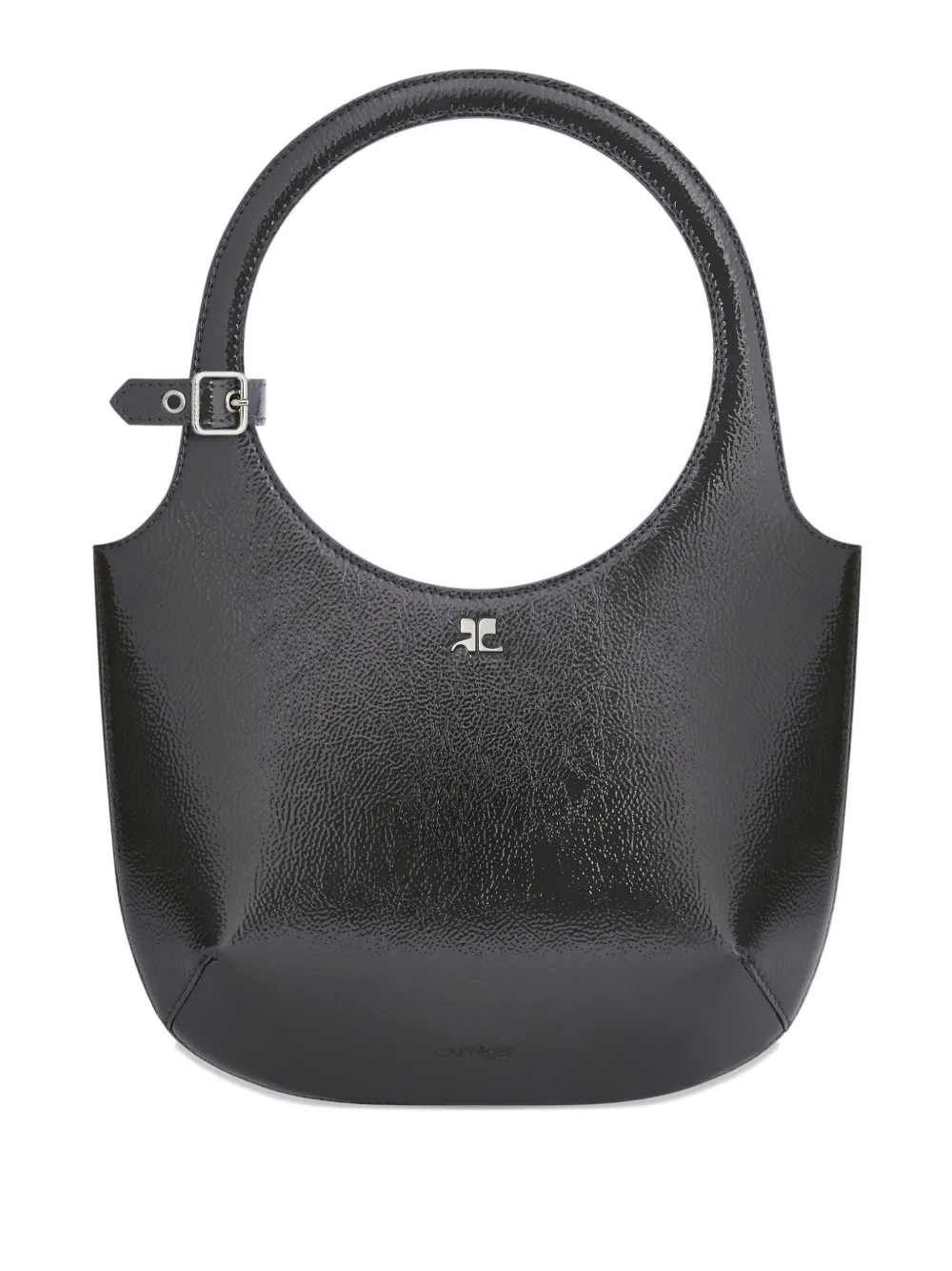 Courrèges Gewelfde leren handtas | Zwart | Image 1
