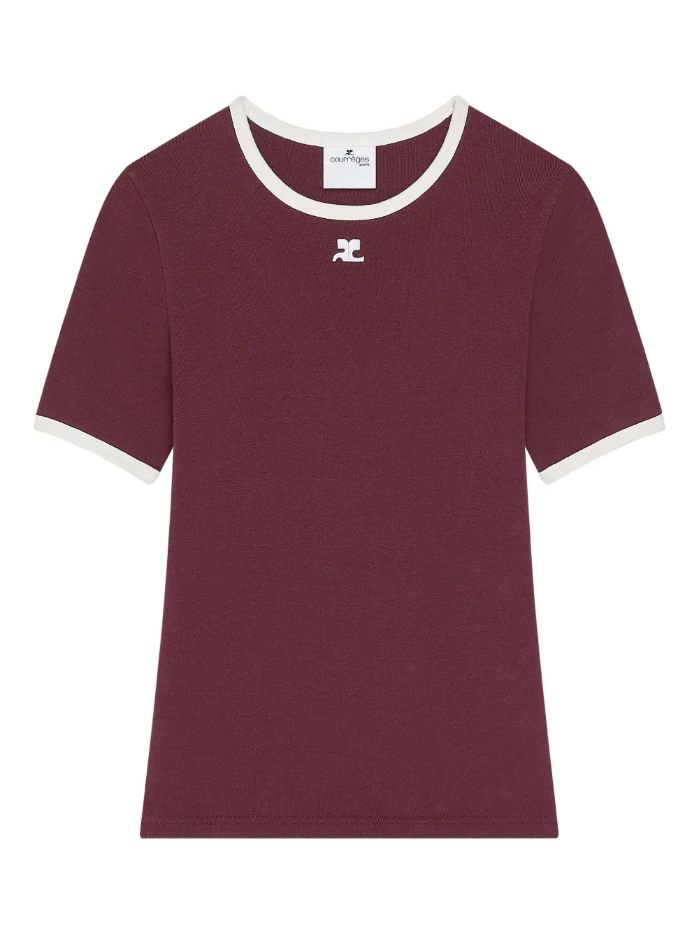 Courrèges Heritage Short Sleeve Contrast T-shirt In Purple
