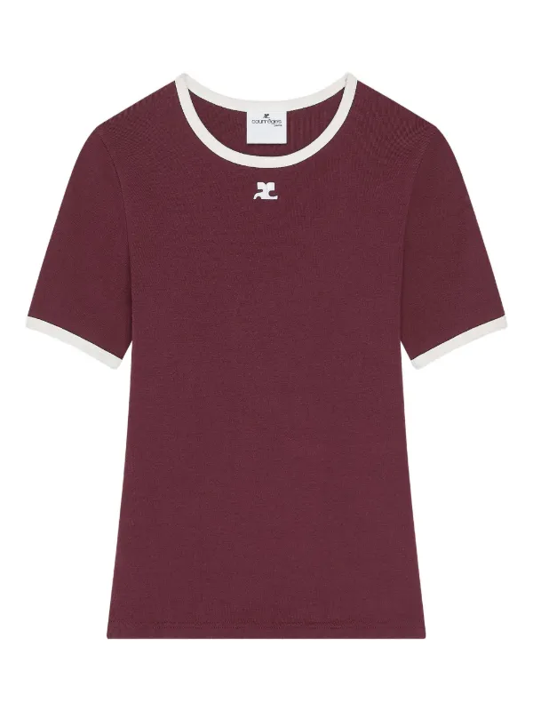 Courrèges コントラストトリム Tシャツ | レッド | FARFETCH JP