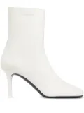 Courrèges square-toe leather ankle boots - White