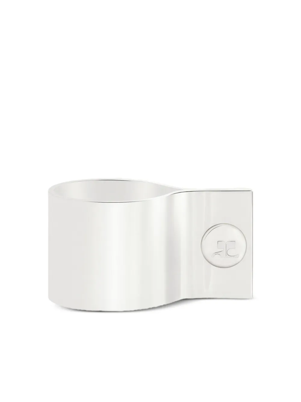  Courrèges Fold Strass Ring - Silver 