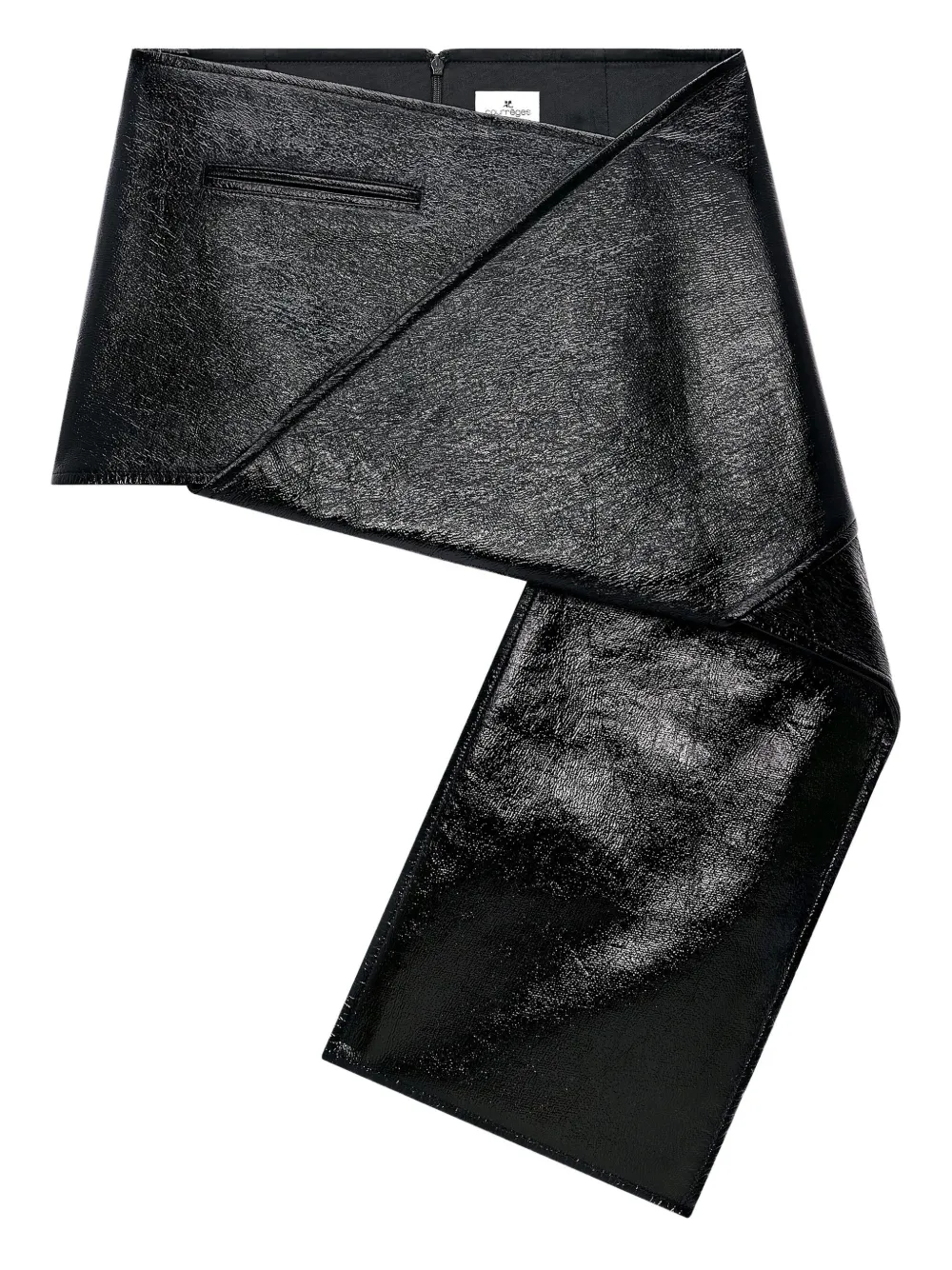 Courrèges Asymmetric High Waist Mini Skirt In Black