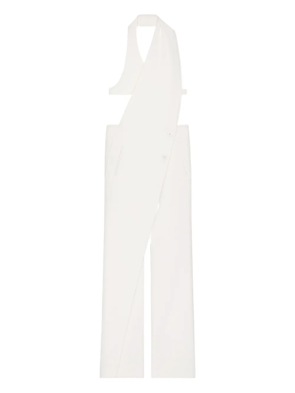 Courrèges halter-neck over-lapped jumpsuit | White | Image 1